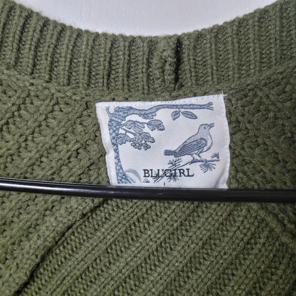 Blugirl Blumarie Green Knit Cardigan | Fall Knit Cardigan | Large Cardigan - Picture 6 of 11